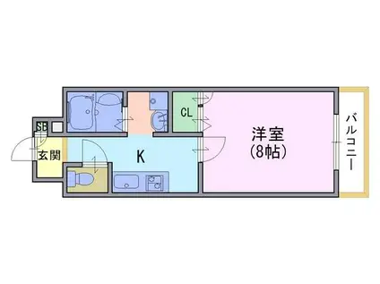 アルファプライズセブン(1K/1階)の間取り写真