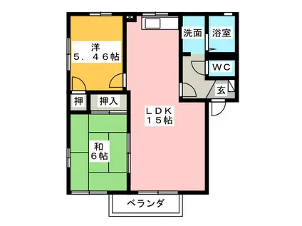 ジョイパレスA(2LDK/1階)の間取り写真