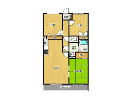末広マンション(3LDK/1階)の間取り写真