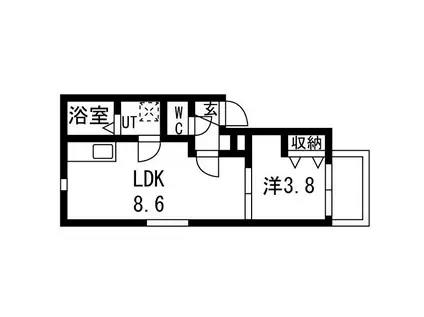 LA VITA二日市駅前V(1LDK/3階)の間取り写真