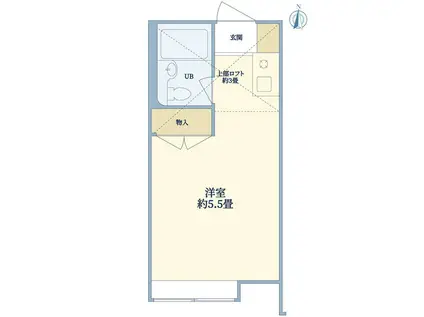 ベルウッドハウス(ワンルーム/2階)の間取り写真