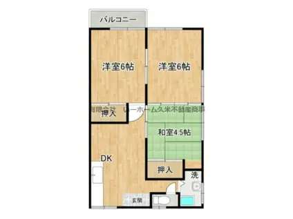 コーポラスヒロタ(3DK/2階)の間取り写真