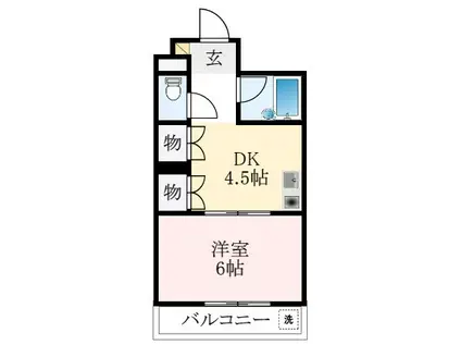 マツダ21天美(1DK/1階)の間取り写真