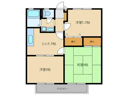 ビーライン鷺沼(3DK/1階)の間取り写真