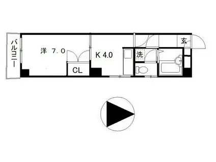 アメニティーハイツ(1K/3階)の間取り写真