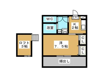 グリーン・ビレッジ(1K/1階)の間取り写真