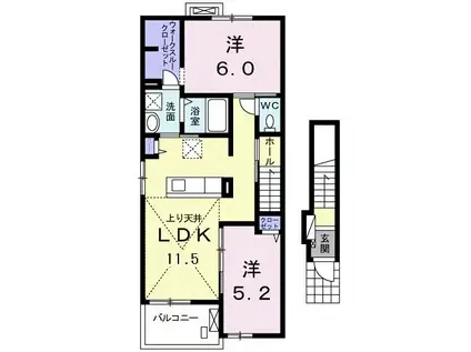 エテルノアーク(2LDK/2階)の間取り写真