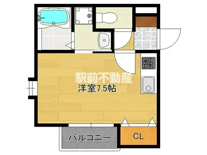 グランドセントラル香椎(ワンルーム/2階)の間取り写真