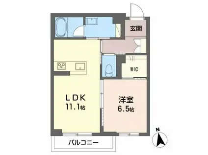 グリューネ(1LDK/1階)の間取り写真