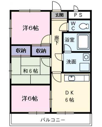 クレアールAZUMA(3DK/4階)の間取り写真