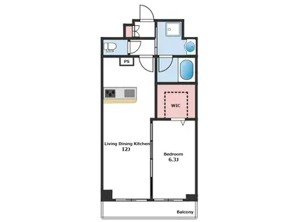 THE ROKUSEI サウス(1LDK/6階)の間取り写真
