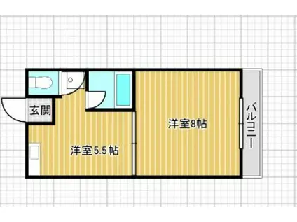 鈴木建設ビル(1DK/2階)の間取り写真
