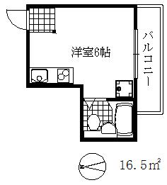 平野エスペランス(1K/5階)の間取り写真