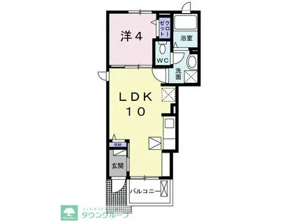 グランクレールA(1LDK/1階)の間取り写真