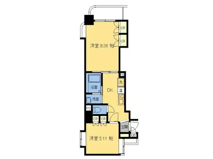 エンブル・ステージ(2DK/1階)の間取り写真