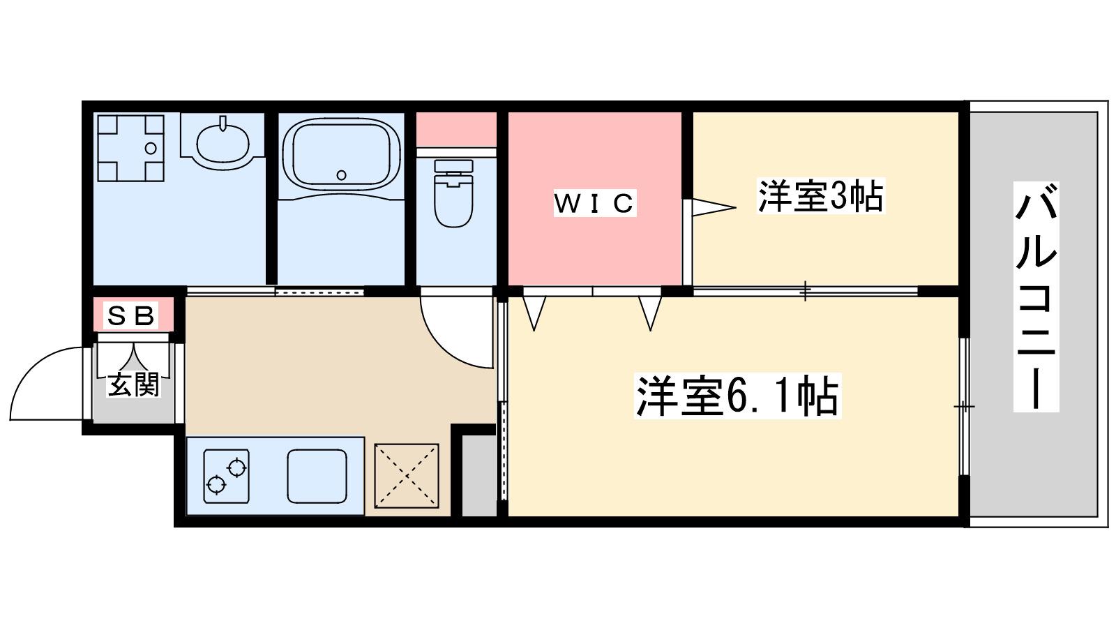 WORVE吹田江坂(2K/4階)の間取り写真