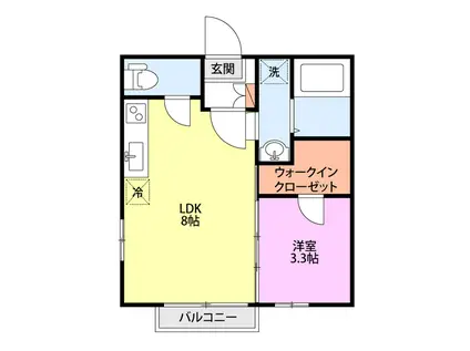 サンライズ(1LDK/1階)の間取り写真