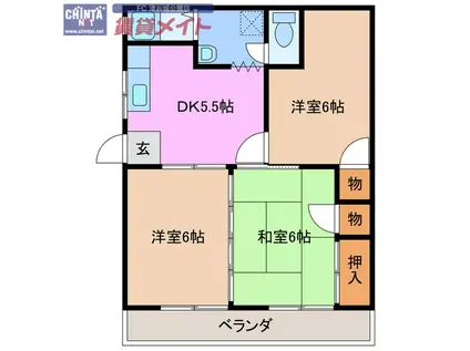 新町ハイツ(3DK/1階)の間取り写真