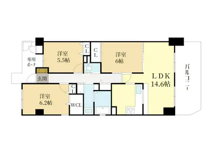 ラウンドガーデン嵐山(3LDK/2階)の間取り写真