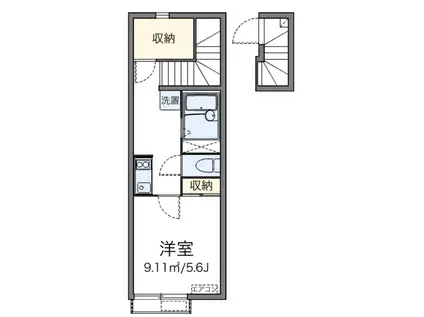 ブランドールK(1K/2階)の間取り写真