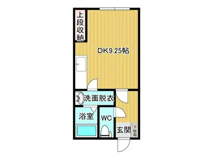 アパートメントテラモトI(ワンルーム/2階)の間取り写真