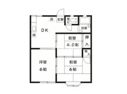 リーブル・ベルセゾン(3DK/2階)の間取り写真