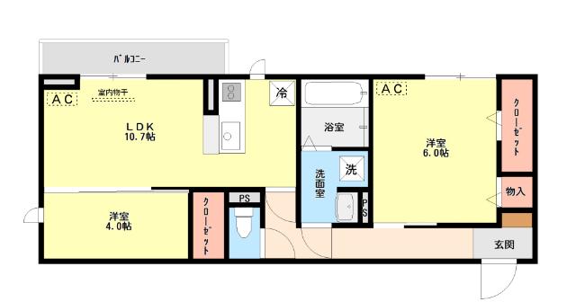 CLASSEUM 幸西 II(2LDK/3階)の間取り写真