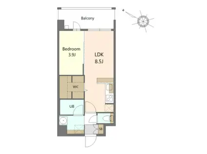 クインテットミナミフクオカ(1LDK/3階)の間取り写真