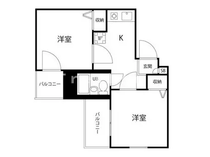 ティーズガーデン蓮根II(2K/2階)の間取り写真