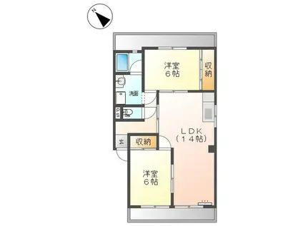 栄東ハイツ(2LDK/3階)の間取り写真