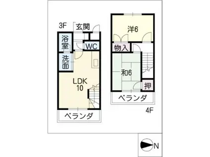TFLATS(2LDK/4階)の間取り写真