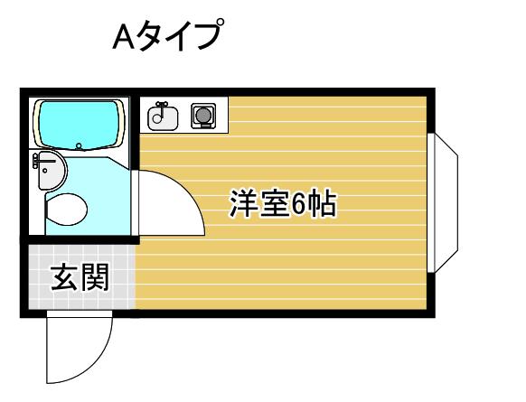 浜口エコーハイツ(ワンルーム/4階)の間取り写真