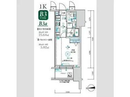 マキシヴ八王子トレ(1K/5階)の間取り写真