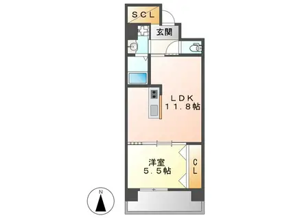 あおなみ線 港北駅 徒歩46分 3階建 築8年(1LDK/3階)の間取り写真