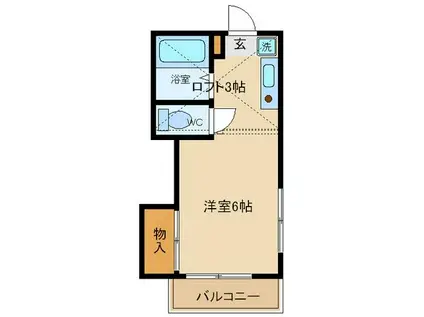 ウエストヒル(ワンルーム/1階)の間取り写真