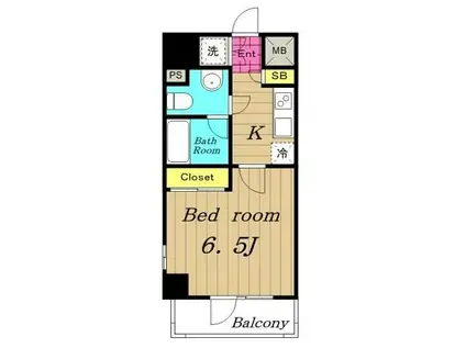 パークウェル蔵前(1K/11階)の間取り写真