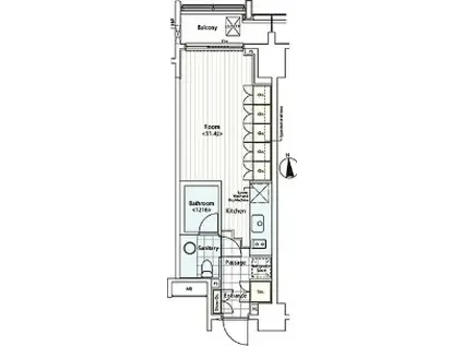 カスタリア麻布十番2 カスタリア麻布十番II(ワンルーム/5階)の間取り写真