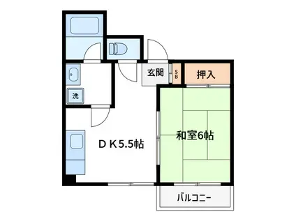 レジデンスこうだ(1DK/1階)の間取り写真