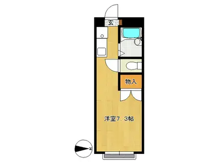 エステートピア丸忠(ワンルーム/2階)の間取り写真