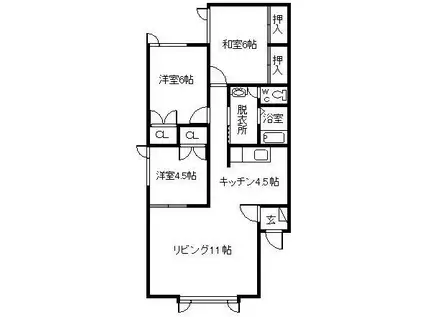 モンティニュー(3LDK/2階)の間取り写真
