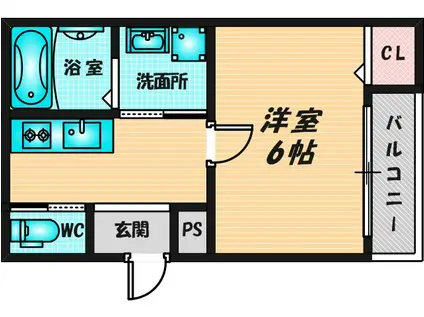 BLANC COURT NAGASE(1K/2階)の間取り写真