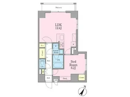 グランレスト文京茗荷谷(1LDK/5階)の間取り写真