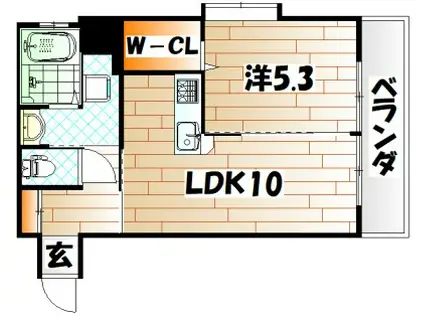 ラ・ヴェリテ鍛冶町(1LDK/6階)の間取り写真