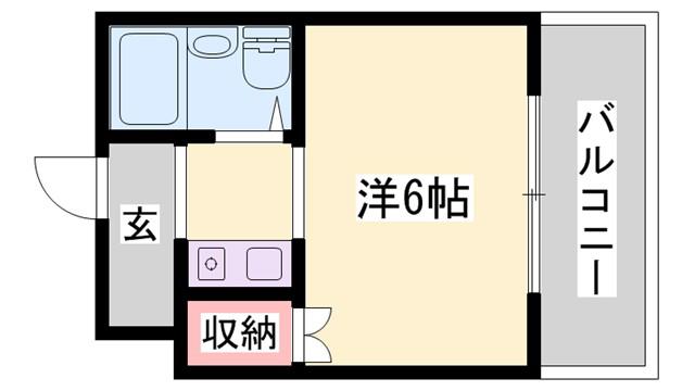ピースハイツ(ワンルーム/1階)の間取り写真