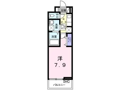 エスポワールSAKAI・Y(1K/1階)の間取り写真