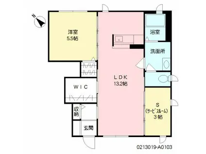 メゾン・ド・イブー(1SLDK/1階)の間取り写真