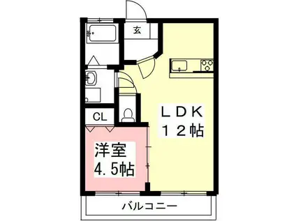 中秀第二ビル(1LDK/2階)の間取り写真