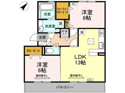 DOLCE VITA(2LDK/1階)の間取り写真