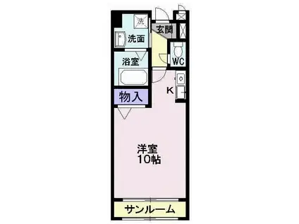 メルベーユ(ワンルーム/2階)の間取り写真