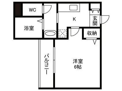 MARK DUO塚越III(1K/1階)の間取り写真